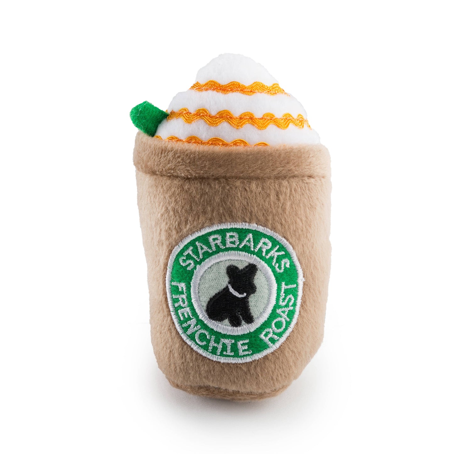 🐕☕Starbarks Frenchie Roast W/ Straw Squeaker Dog Toy