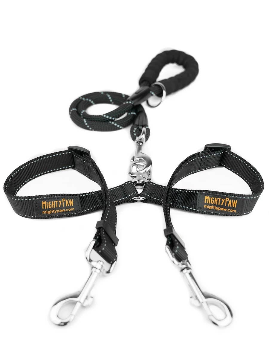 🐕🐕 Double Dog Leash Coupler – Tangle-Free Walking for Two Dogs 🖤✨