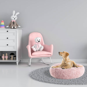 Shaggy Fur Donut Bolster Pet Bed