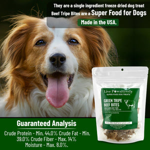 Green Tripe Beef Bites (Freeze Dried Superfood for pets)