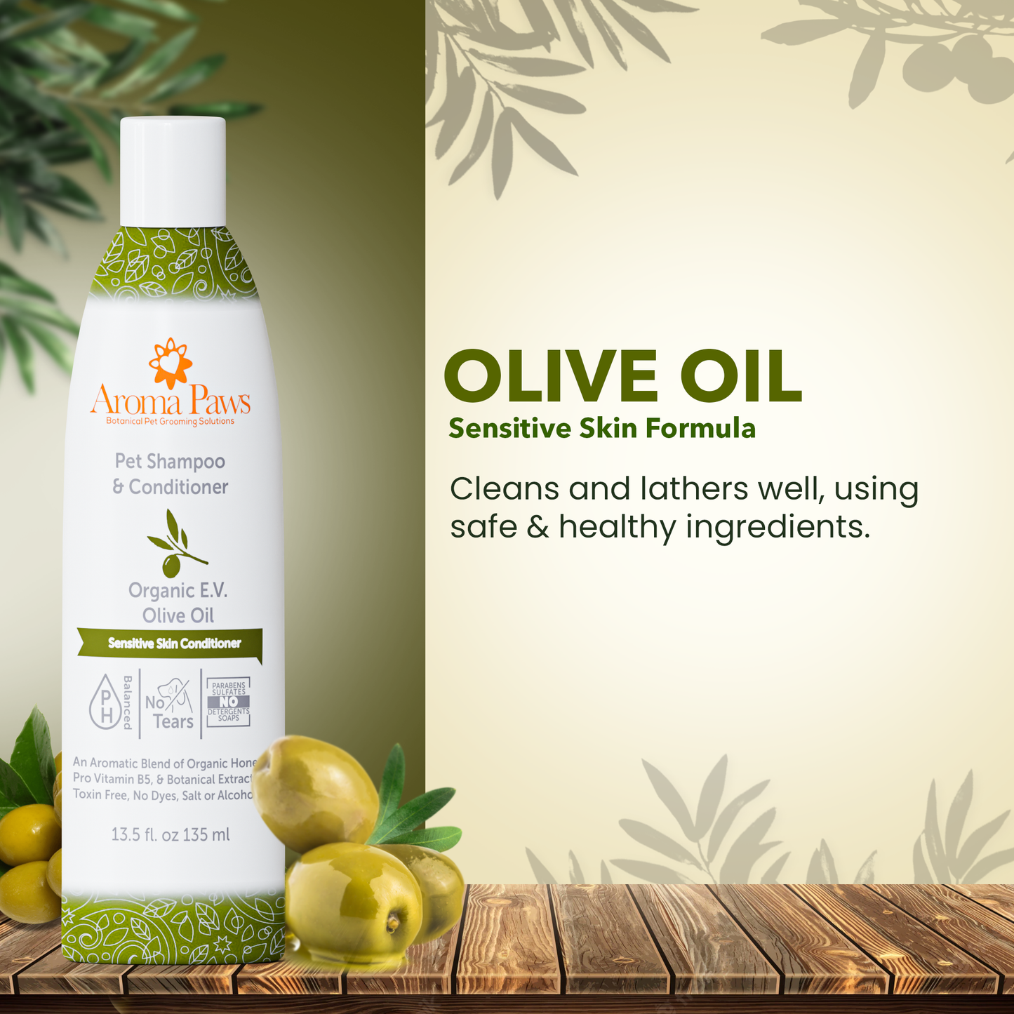 13.5 Oz. Shampoo Organic Olive Oil