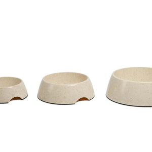 Eco-Friendly Bamboo Dog Bowl - White Swan