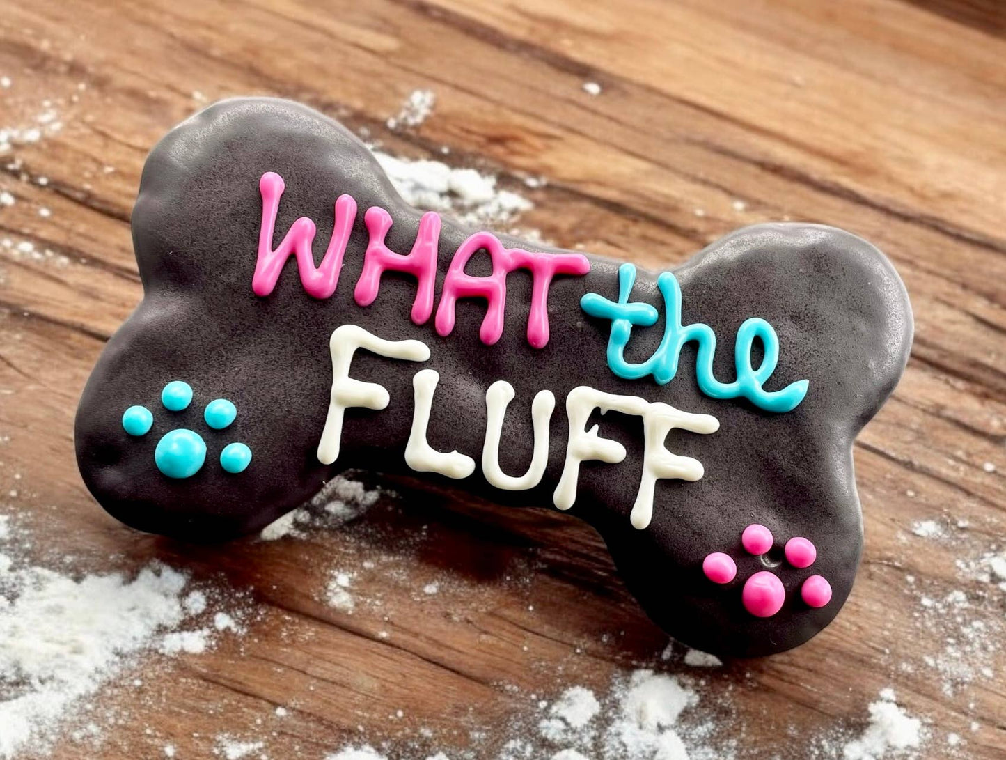 🎉 WTF – What the FLUFF Barkday Bone – Handmade Birthday Dog Treat