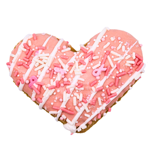 🎀💗Heart‑Shaped Dog Treat Breast Cancer Awareness