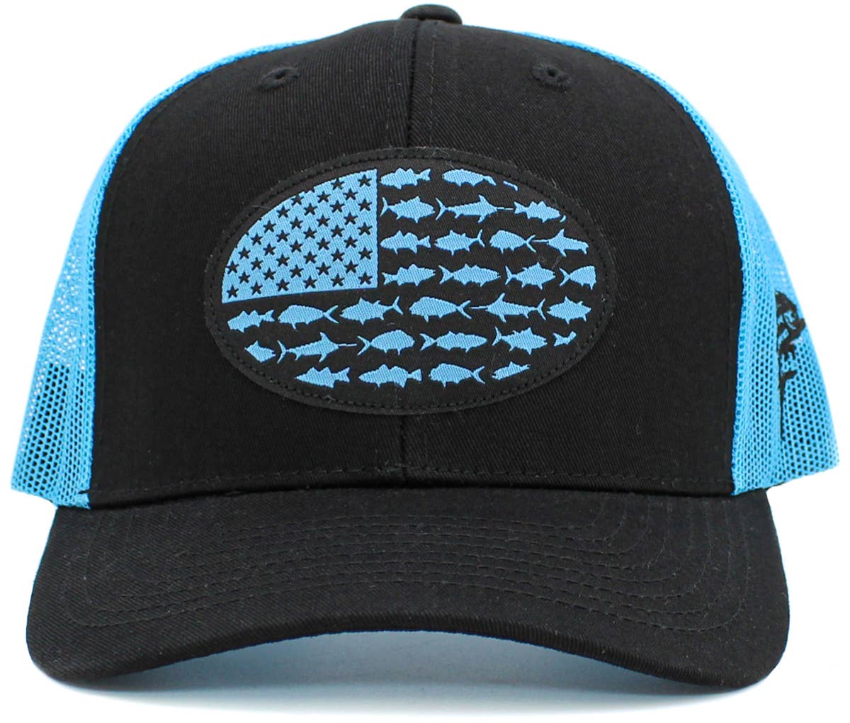 🎣🧢USA Fish Flag Mesh Back Ballcap