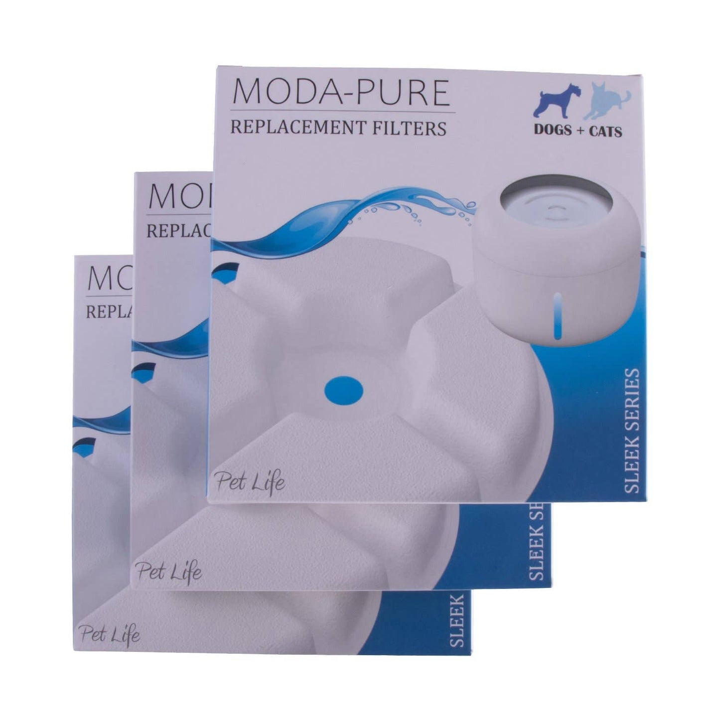 🌊🐾Pet Life ® Moda-Pure Dog and Cat Fountain - Filters - 3 Pack