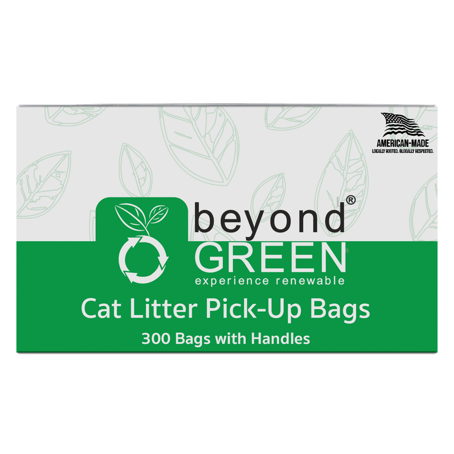beyondGREEN Cat Litter Bags with Handles – Made in USA, Leak-Resistant & Easy-Tie