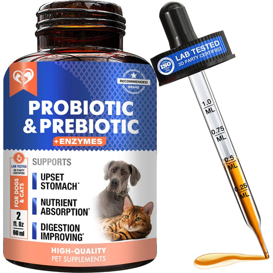 🦠🐾 Holistic Probiotic + Prebiotic Liquid Supplement for Dogs & Cats