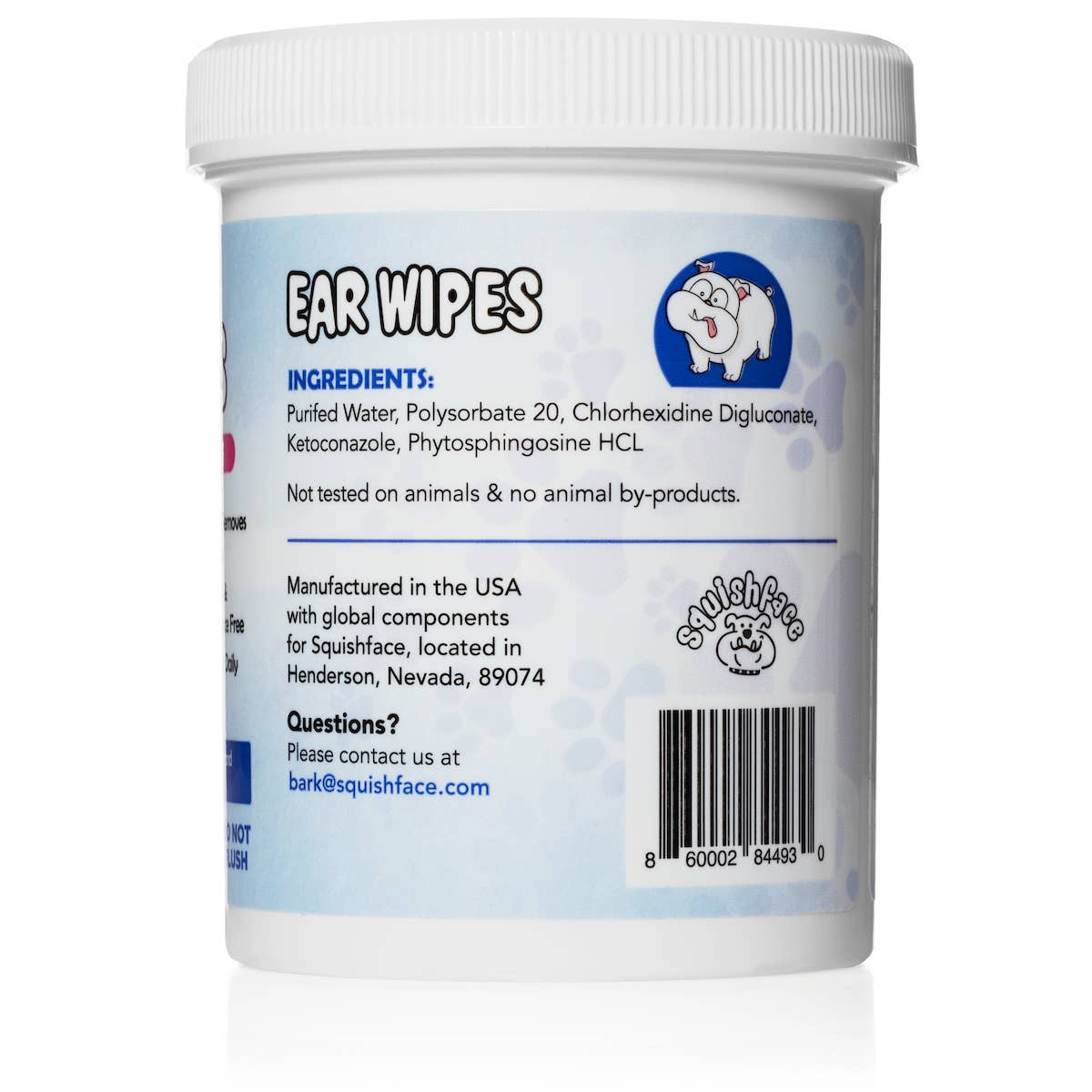 Squishface Ear Wipes - Dog Ear Cleaner Finger Wipes