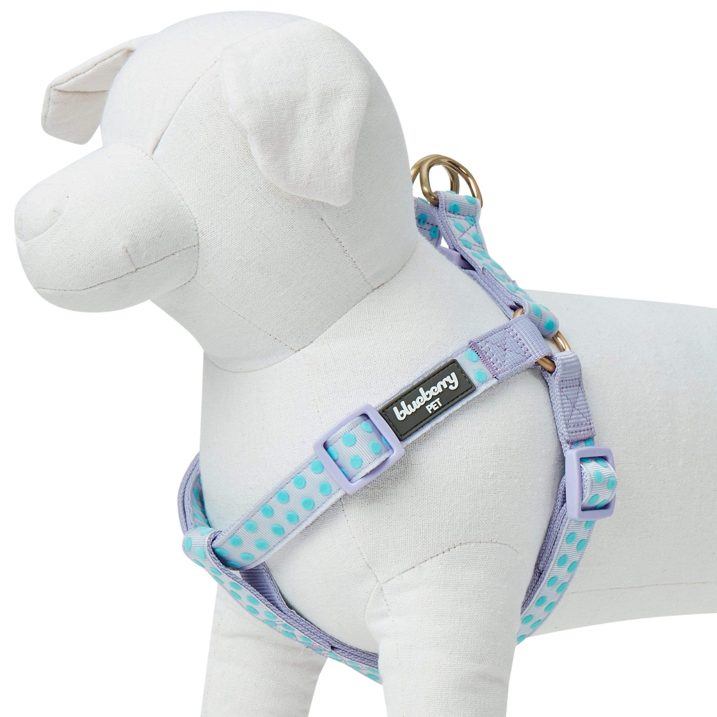 🐾✨Velvety Polka Dot Flocking Dog Harness