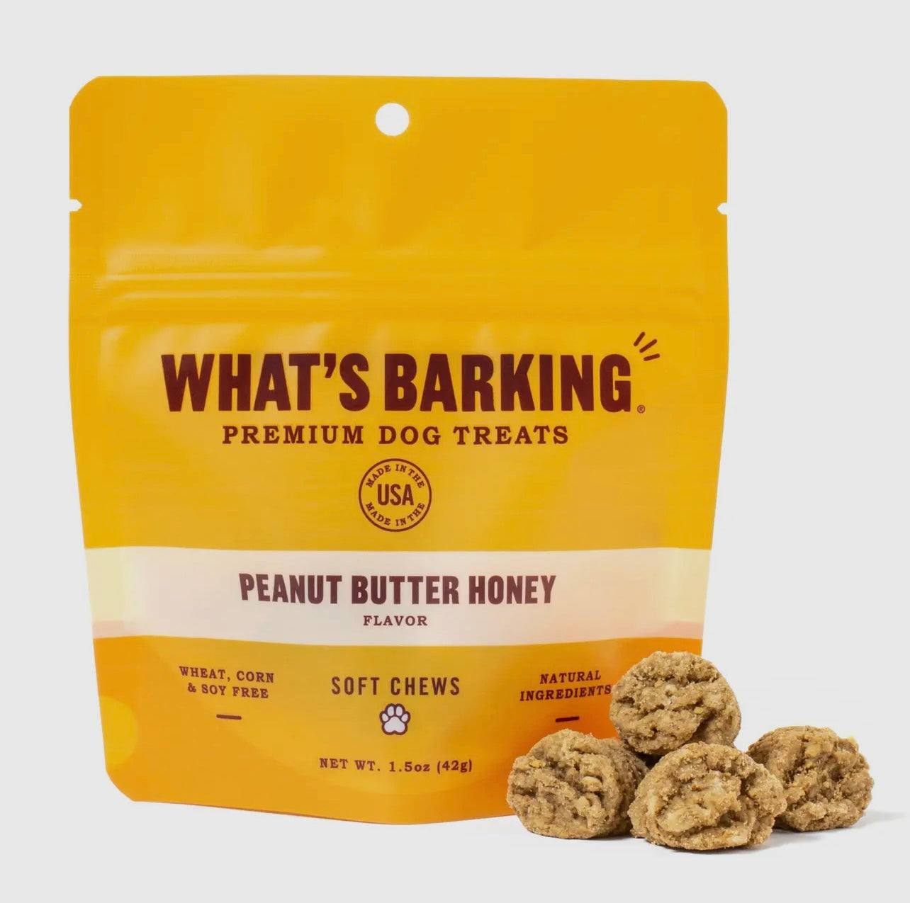 Peanut Butter & Honey Chewy Dog
Treats, 1.5 oz