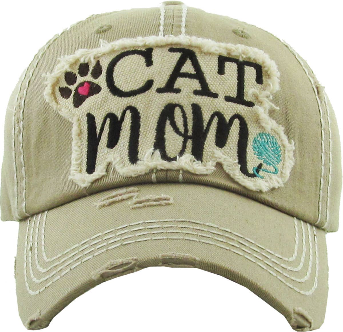 🐈💖🧢CAT MOM Washed Vintage Ball Cap