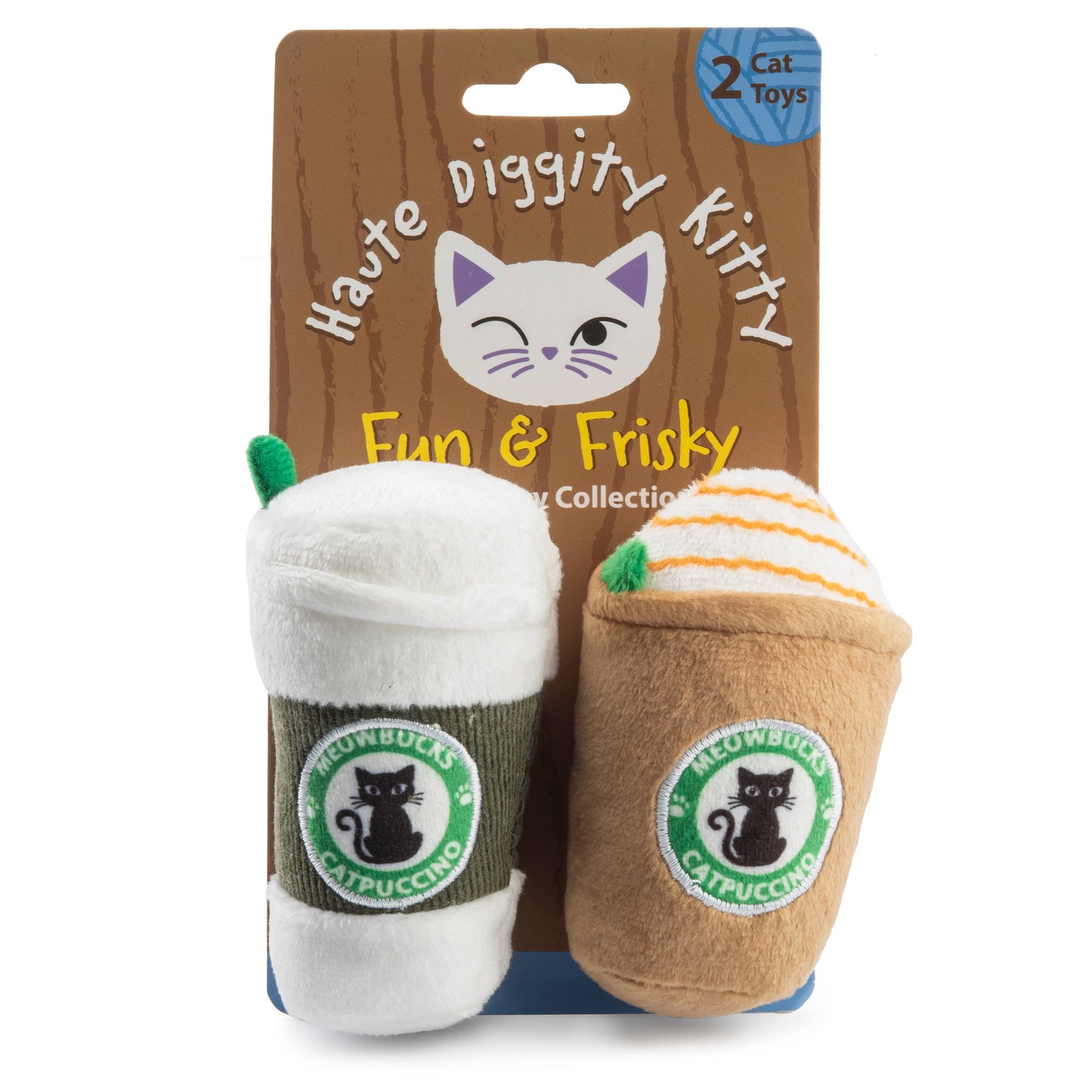 💕🐈Meowbucks (2 coffee cups) Organic Catnip Toys