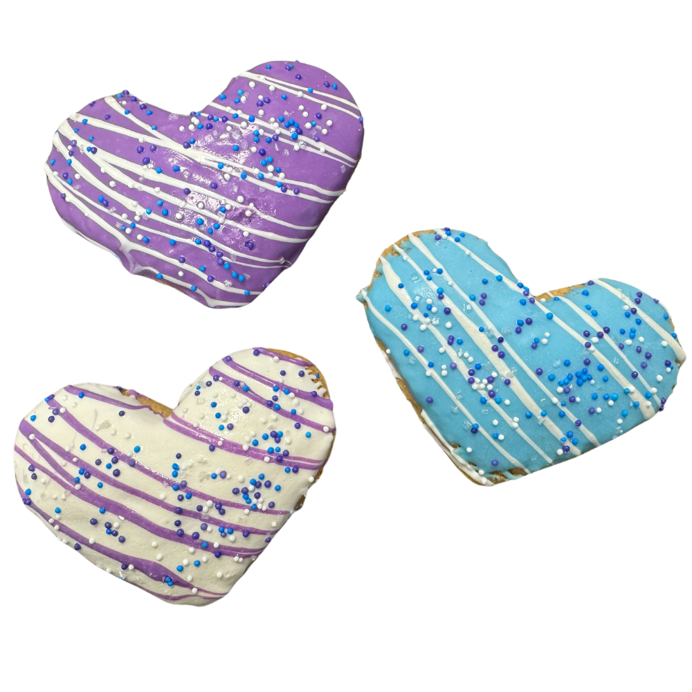 ❄️💙 Gourmet Cookies – 3" Jumbo Heart Dog Treat (4 Pack)