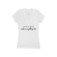 👕Dogs & Wine - Women's Jersey Deep V-Neck Tee