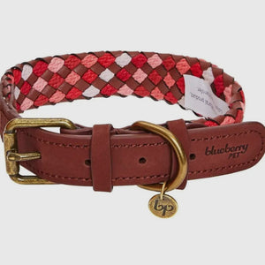 Braided Full Grain Leather Dog Collar
