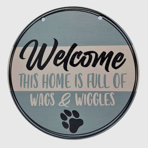 Welcome Wags & Wiggles Home Decor - Dog Sign