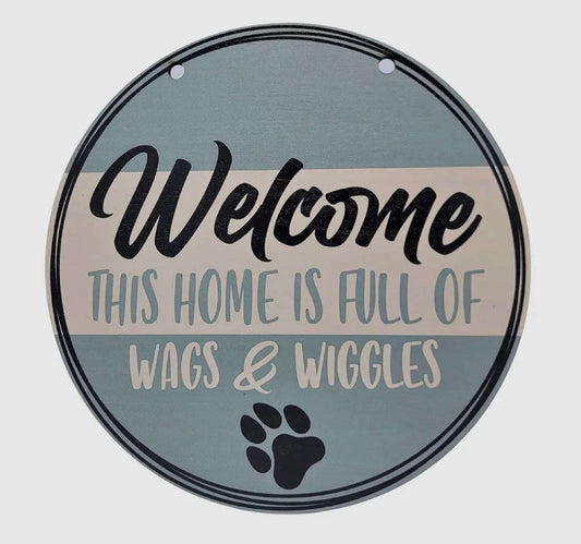 Welcome Wags & Wiggles Home Decor - Dog Sign