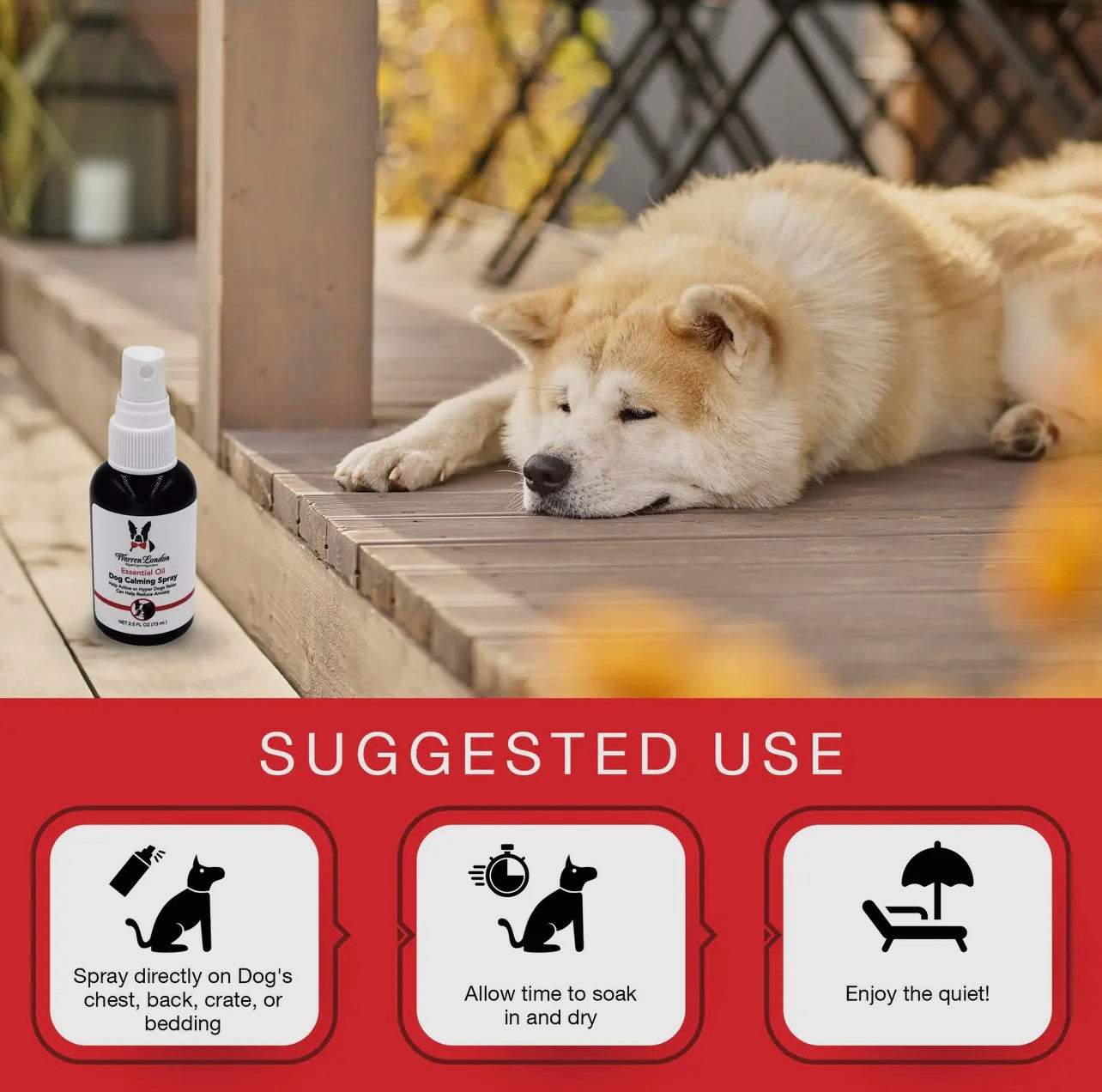 Essential Oil Dog Calming Spray - 2.5 oz