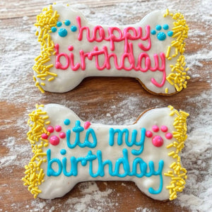 6 inch Vibrant Barkday bones dog treats