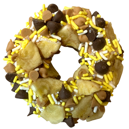 🍌 Chunky Monkey Gourmet Doggie Donut 🍩 | Peanut Butter Banana Treat for Dogs 🐾