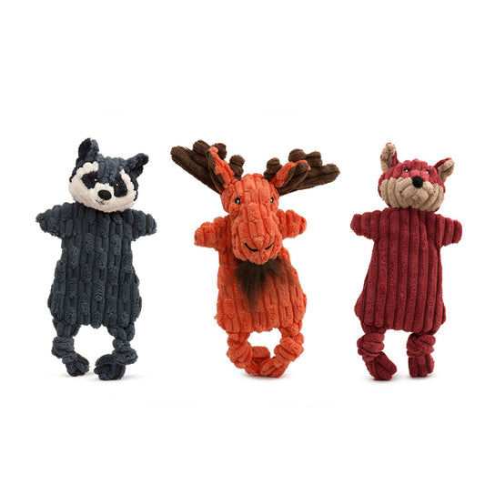 🐶🍃 Woodland HuggleFlatties™, Small Plush Dog Toys