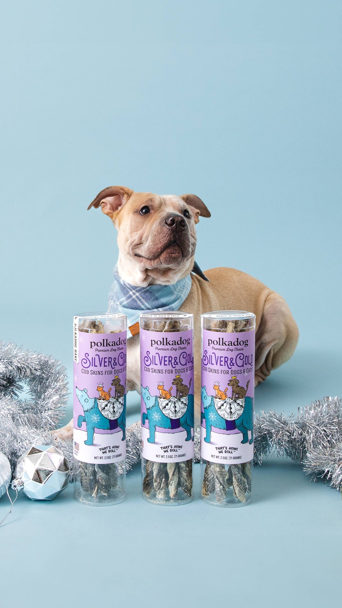 Holiday Tube: Silver & Gold Cod Skins 2.5oz