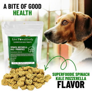 Spinach, Mozzarella, Kale & Probiotics (soft dog treat)