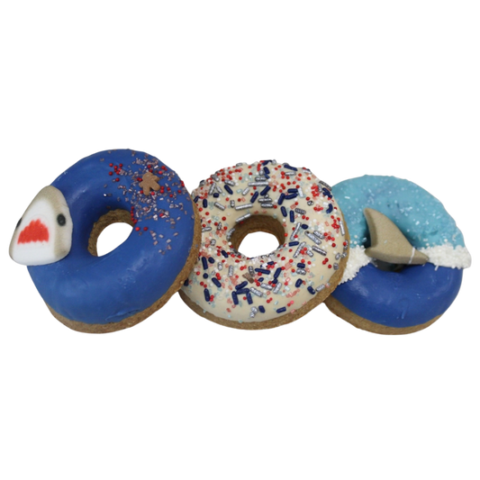 🦈 Shark Week Doggie Donuts (3-Pack) | Gourmet Limited Edition Treats for Dogs 🍩🐾