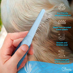 Ocean Plastic by PT Single-Sided Pin Comb Brush for Pets