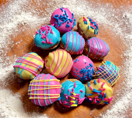 Mini Cotton Candy donut holes dog treats