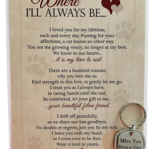 Where I'll Always Be - Pet Memorial USA Pewter Keychain