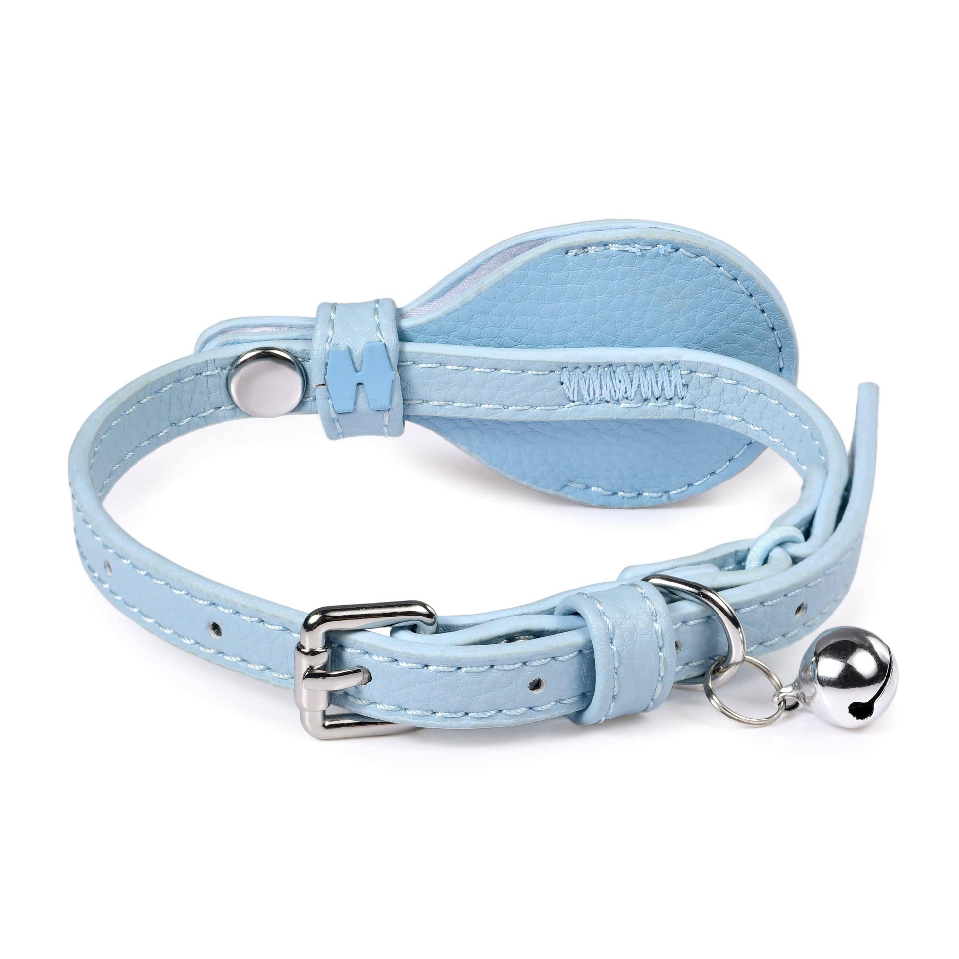 ✨🐱 Silver‑Powered Microfiber Vegan Leather AirTag Cat Collar