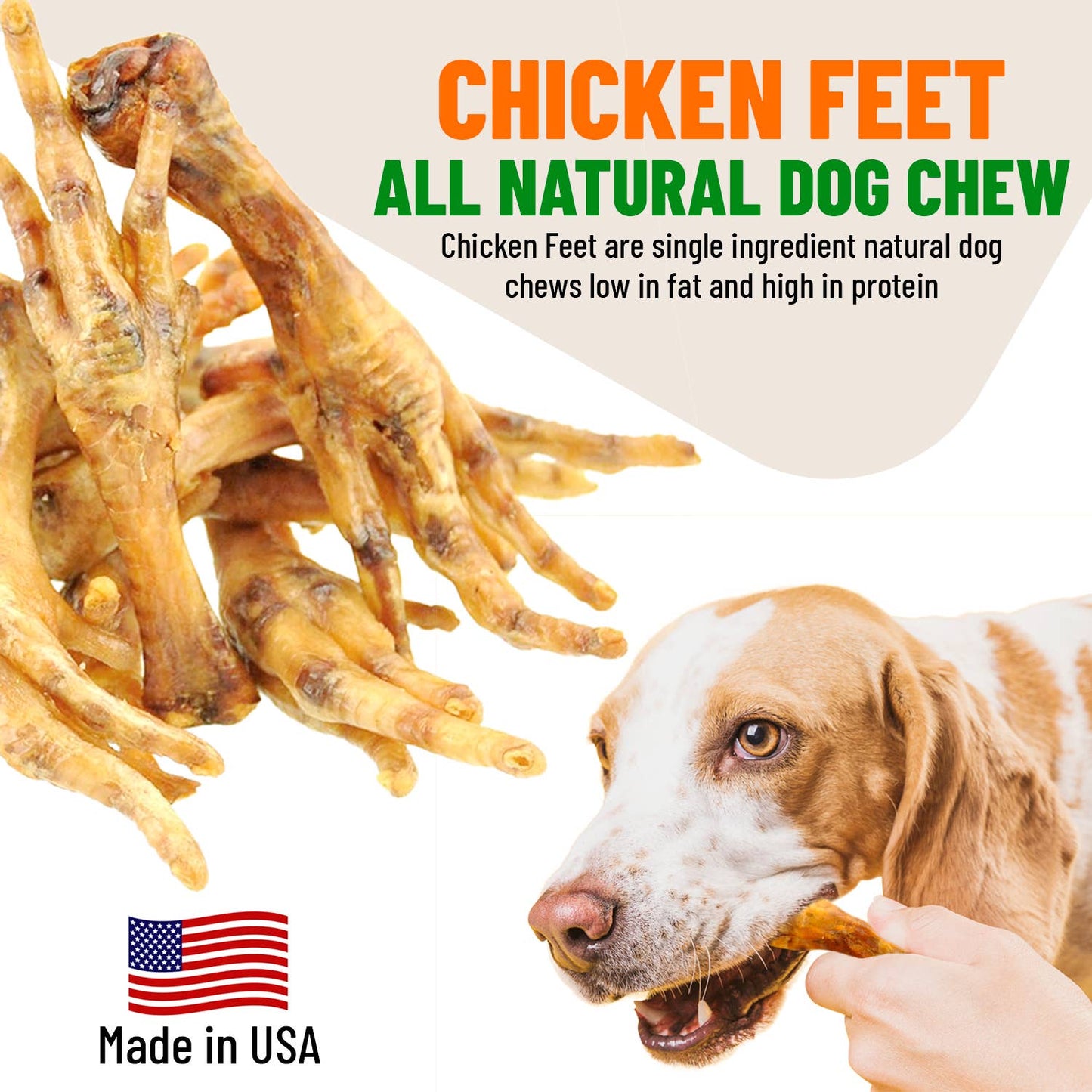 🐔🐾 Live Pawsitively Chicken Feet – Natural Single-Ingredient Dog Chews (10-pk)