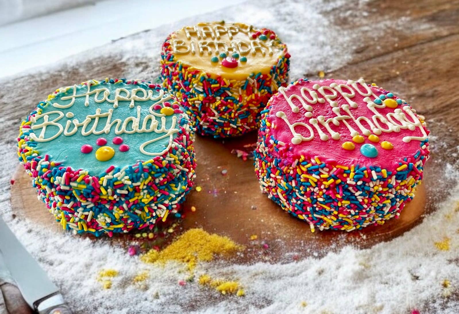 🎉🐾 Colorful FIESTA Sprinkle Doggie Cake Treat