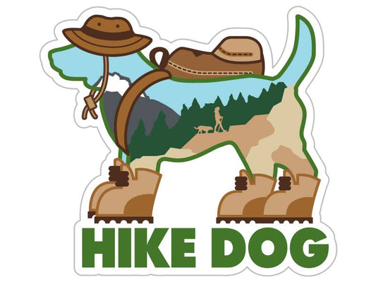 Hike Dog Sticker