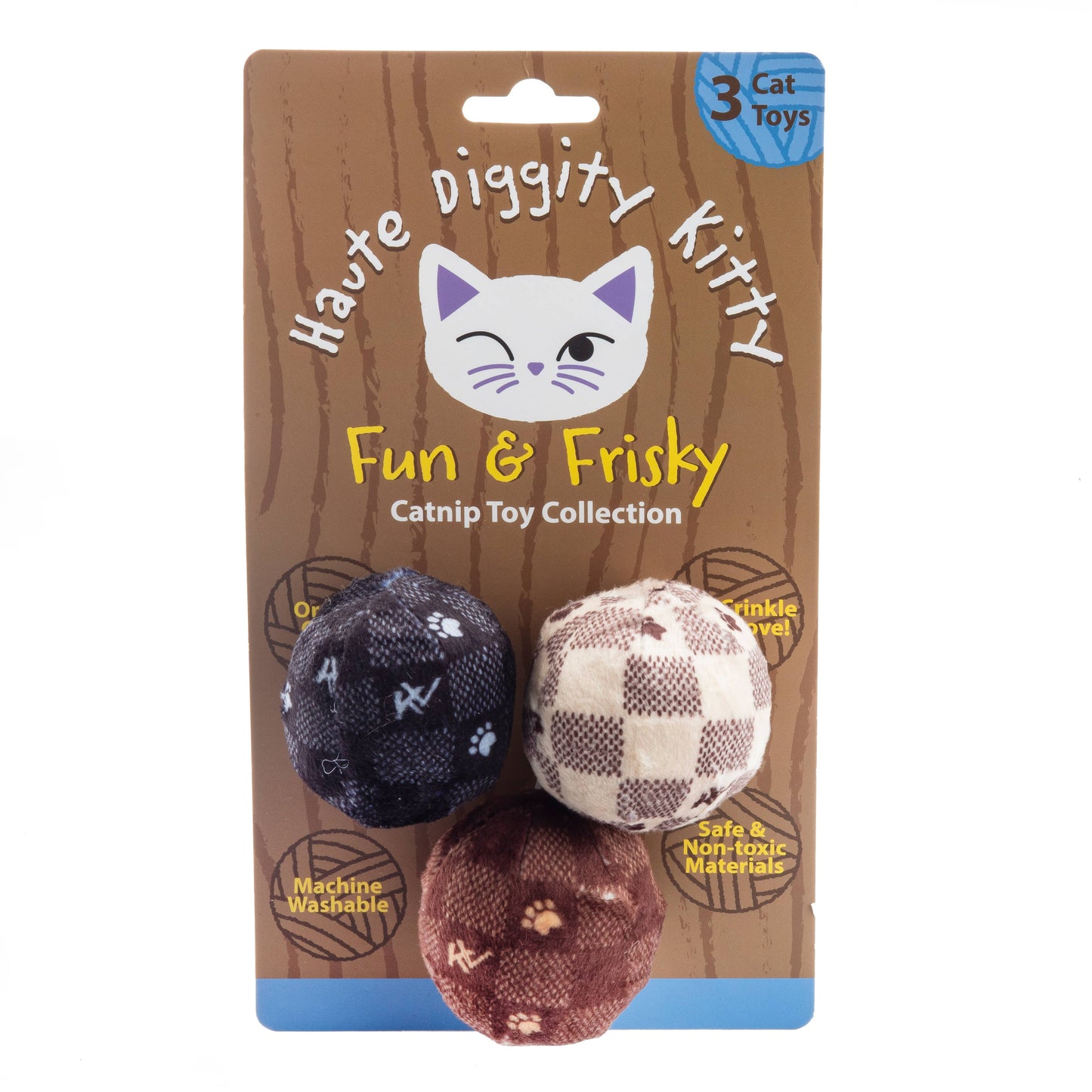 🐾🖤Kitty Vuiton Balls (Checker) Organic Catnip Toys