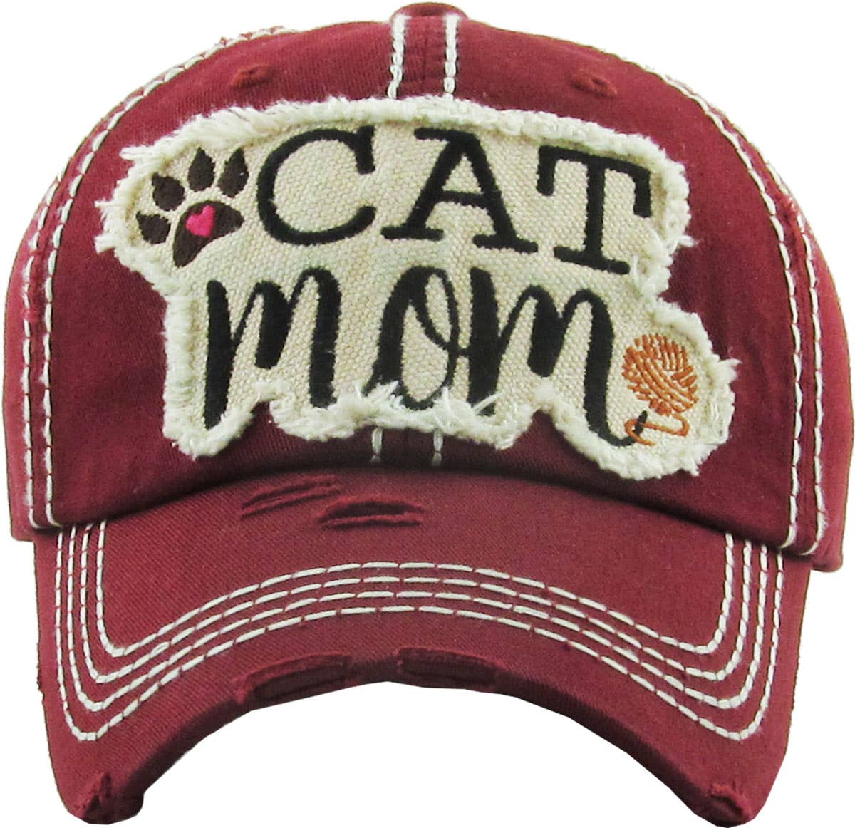 🐈💖🧢CAT MOM Washed Vintage Ball Cap