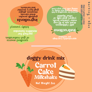 Carrot Cake Milkshake Doggy Drink Mix - Easter Dog Treats