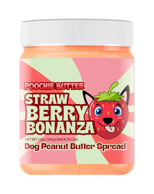 🍓🥜🐾 Strawberry Peanut Butter for Dogs (12oz) – Sweet, Functional, & All-Natural