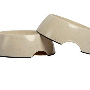 Eco-Friendly Bamboo Dog Bowl - White Swan