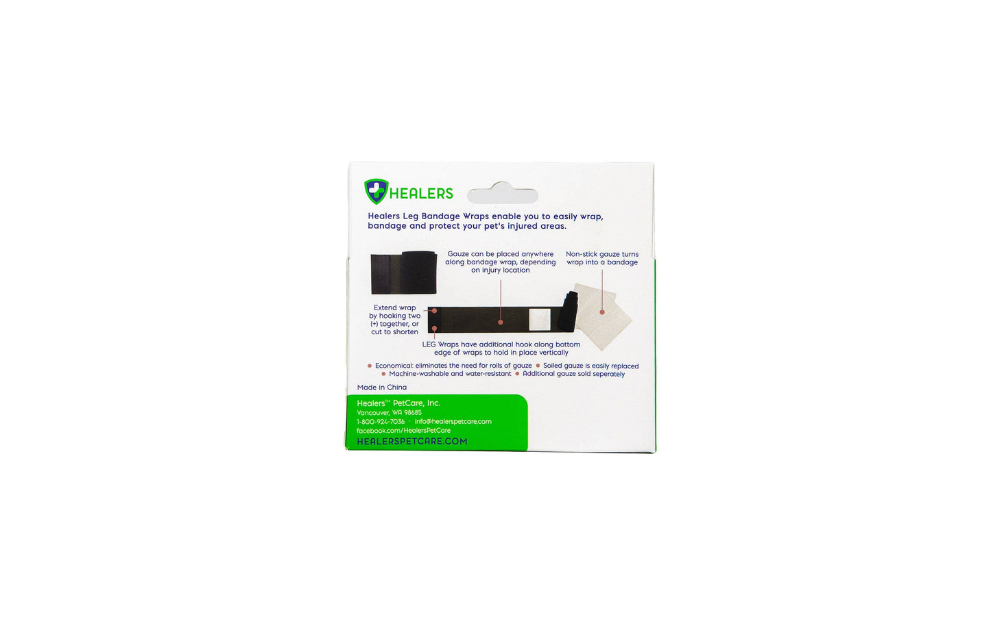 🐾 The Healers Elastic Wrap Leg Bandage with Gauze Pads – Secure, Reusable Wound Care for Dogs