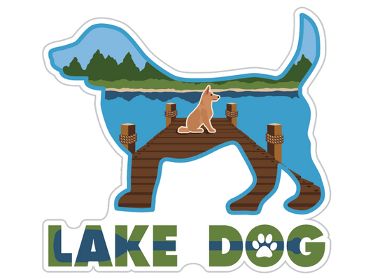 Lake Dog Sticker