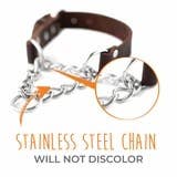 🐕 Martingale Dog Collar – Premium Leather & Stainless Steel Training Collar 🖤✨