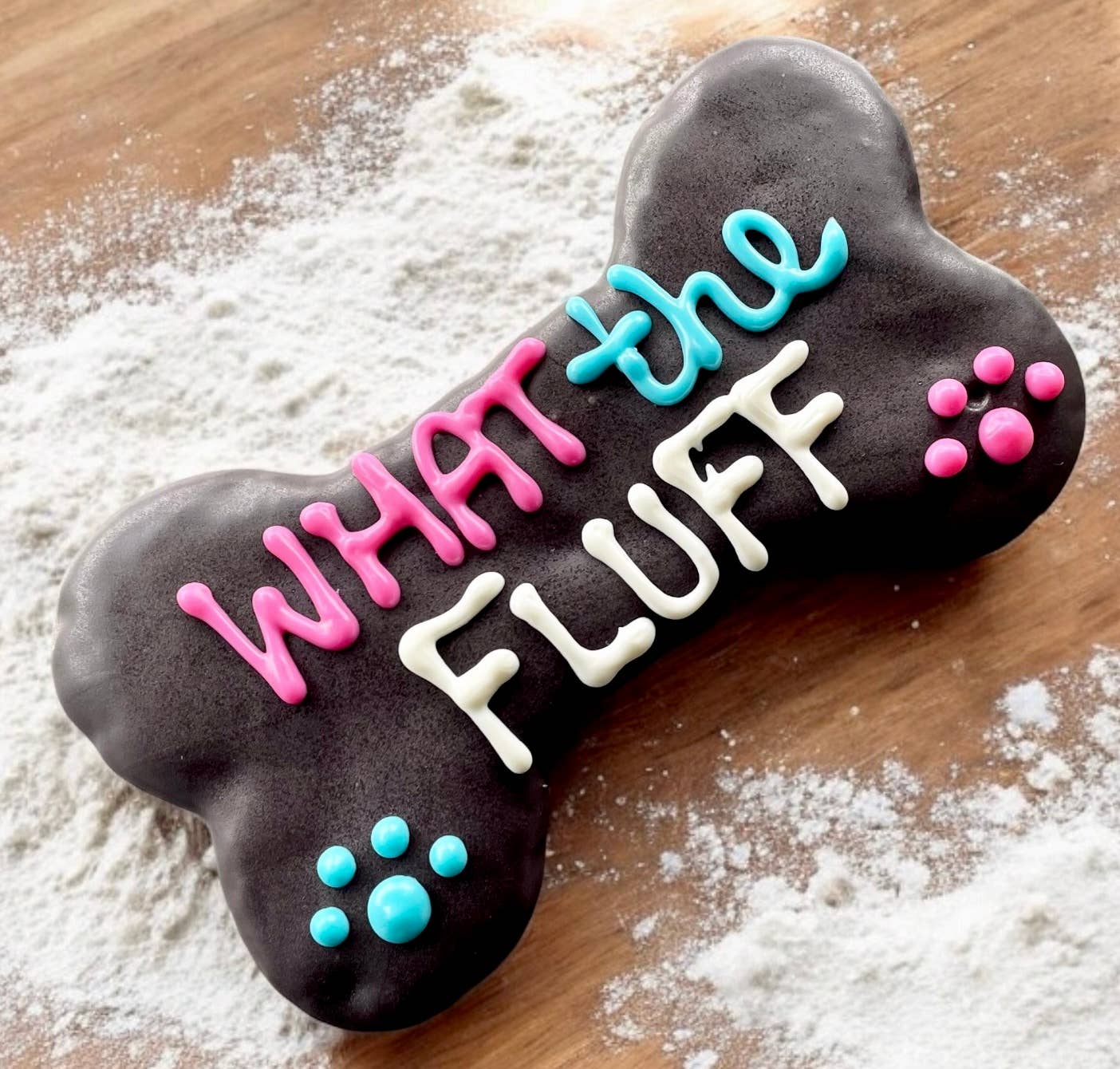 🎉 WTF – What the FLUFF Barkday Bone – Handmade Birthday Dog Treat