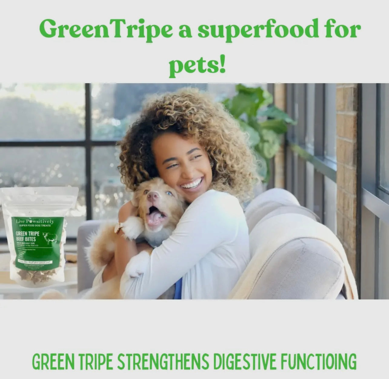 Green Tripe Beef Bites (Freeze Dried Superfood For Pets)