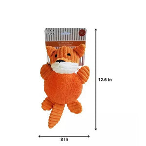 Maximus the Fox - Corduroy Full Body Squeaker Plush Dog