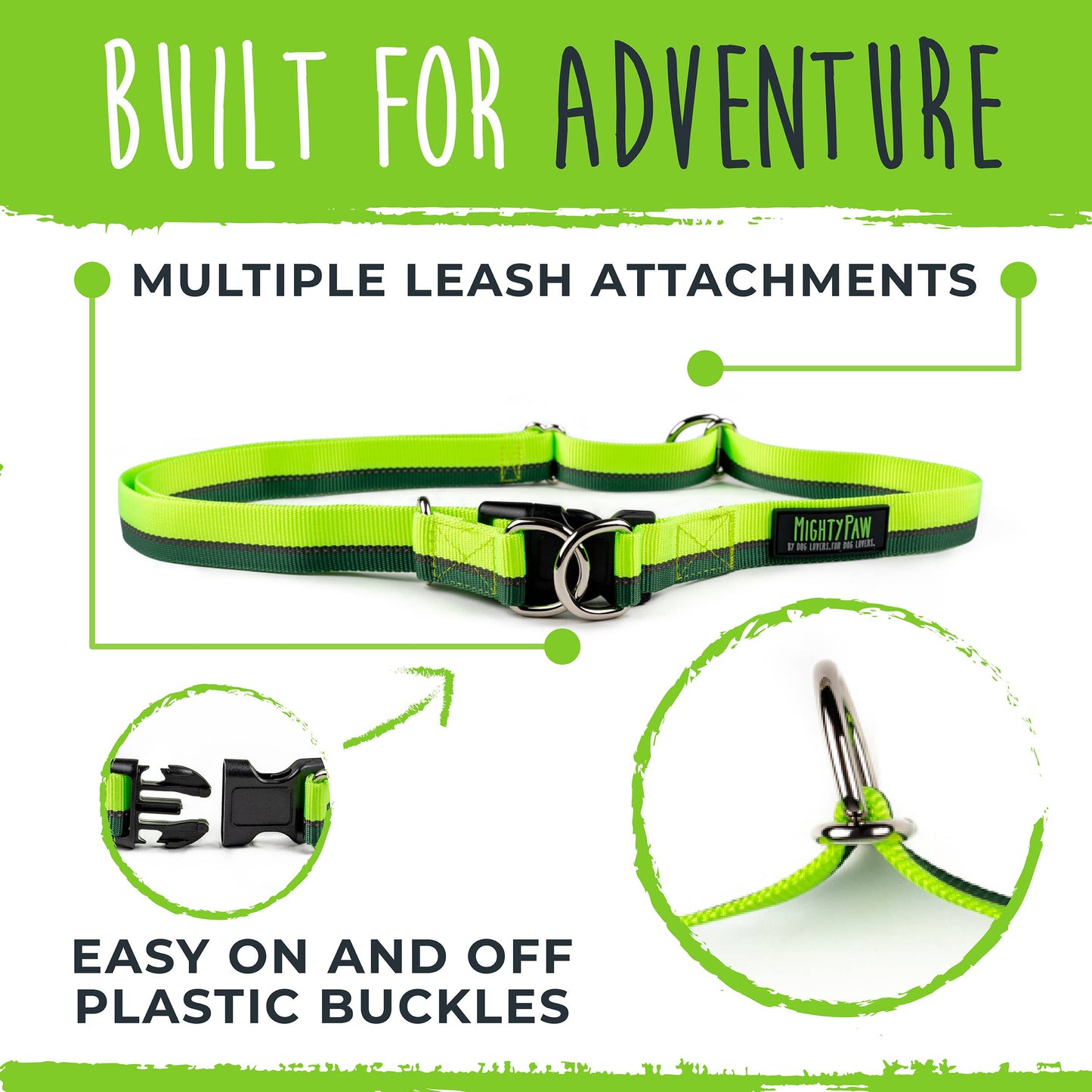 🏃♂️ Mighty Paw Hands-Free Bungee Leash Set 2.0