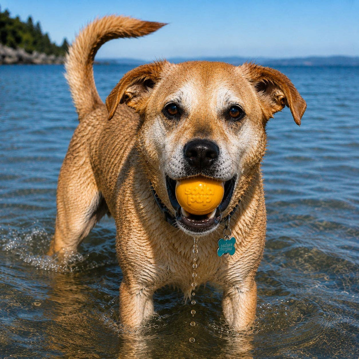 🐶🎾SodaPup Squeak Ball – Durable Floating Dog Toy Made in the USA