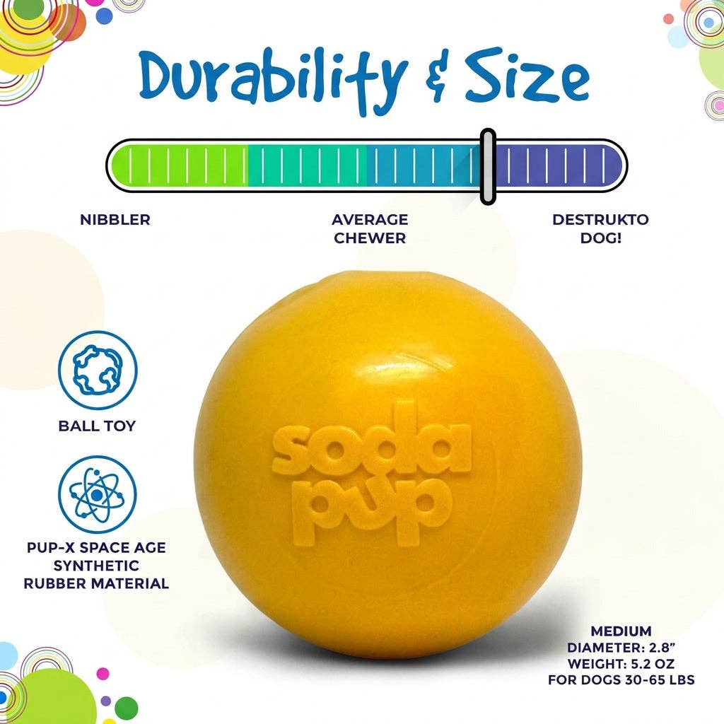 🐶🎾SodaPup Squeak Ball – Durable Floating Dog Toy Made in the USA
